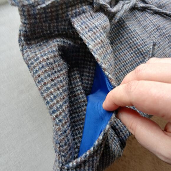 Vintage Wool Pencil Skirt 15/16 maxi houndstooth pockets matching tie belt - Picture 6 of 13